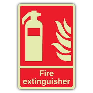 Photoluminescent Fire Extinguisher With Flame