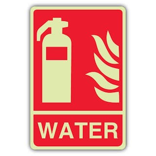 Photoluminescent Water Fire Extinguishers