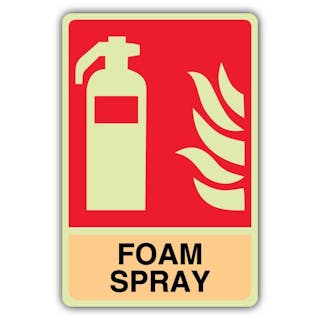 Photoluminescent Foam Spray Fire Extinguishers 