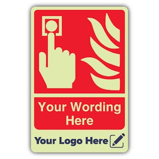 Fire Alarm Call Point - Portrait - Your Logo Here