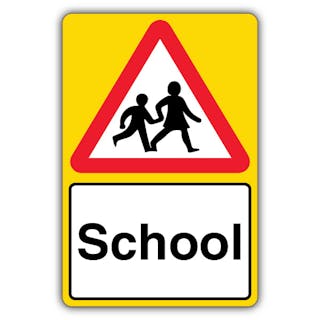 School - Children Crossing Triangle - Yellow