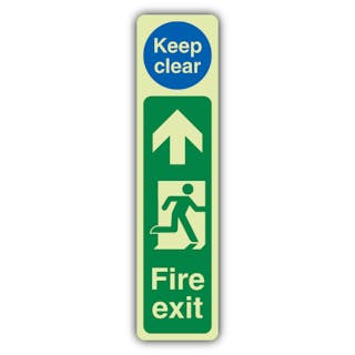 Photoluminescent Fire Exit Door Plate Man Right - Keep Clear