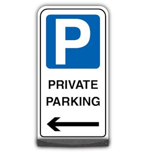 Freestanding Sign - Private Parking - Arrow Left