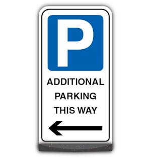 Freestanding Sign - Additional Parking This Way - Arrow Left