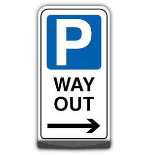 Freestanding Sign - Way Out - Arrow Right
