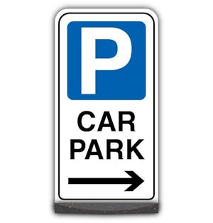 Freestanding Sign - Car Park - Arrow Right