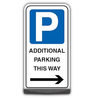 Freestanding Sign - Additional Parking This Way  - Arrow Right