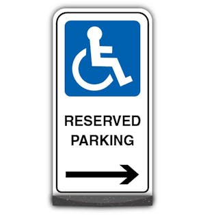 Freestanding Sign - Reserved Parking   - Arrow Right