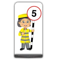 Lollipop Person Flat Panel Pavement Sign - Lisa - 5 mph