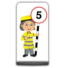 Lollipop Person Flat Panel Pavement Sign - Lisa - 5 mph