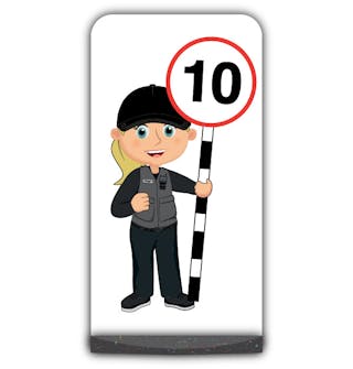 Security Guard Flat Panel Pavement Sign - Grace - 10 mph