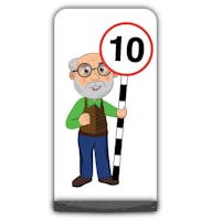Senior Citizen Flat Panel Pavement Sign - Cyril - 10 mph