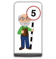 Senior Citizen Flat Panel Pavement Sign - Cyril - 5 mph
