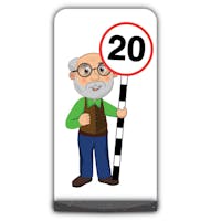 Senior Citizen Flat Panel Pavement Sign - Cyril - 20 mph