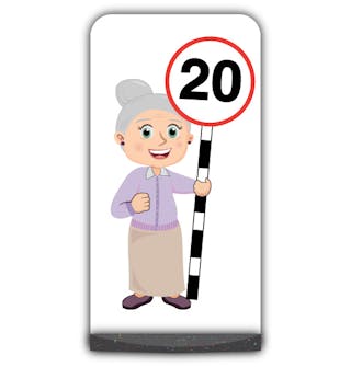 Senior Citizen Flat Panel Pavement Sign - Joan - 20 mph