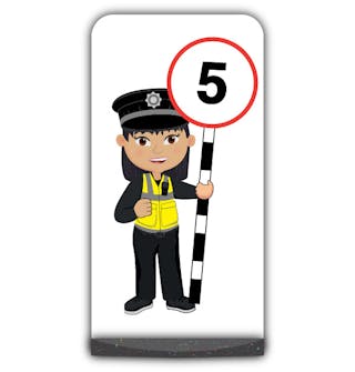 Police Officer Flat Panel Pavement Sign - PC Lin - 5 mph