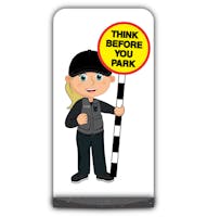 Security Guard Flat Panel Pavement Sign - Grace - Think Before You Park