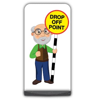 Senior Citizen Flat Panel Pavement Sign - Cyril - Drop Off Point
