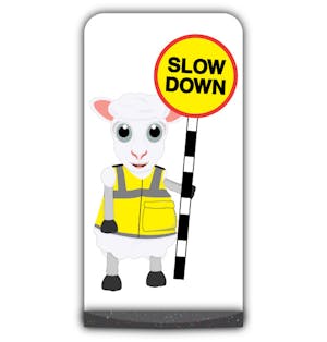 Animal Flat Panel Pavement Sign - Sheep - Slow Down