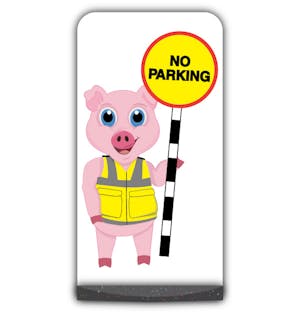 Animal Flat Panel Pavement Sign - Pig - No Parking