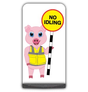 Animal Flat Panel Pavement Sign - Pig - No Idling