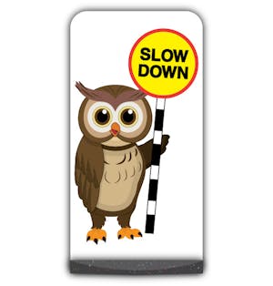 Animal Flat Panel Pavement Sign - Owl - Slow Down