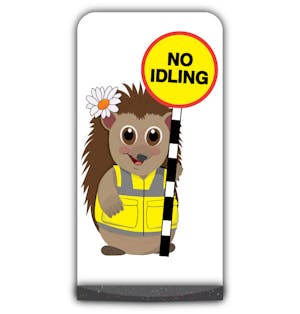 Animal Flat Panel Pavement Sign - Hedgehog - No Idling