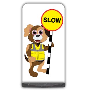 Animal Flat Panel Pavement Sign - Dog - Slow