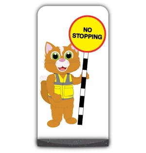 Animal Flat Panel Pavement Sign - Cat - No Stopping