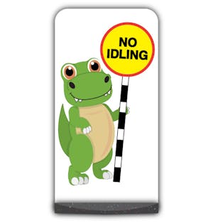 Animal Flat Panel Pavement Sign - Dinosaur - No Idling