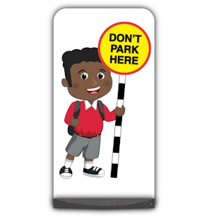 School Kid Flat Panel Pavement Sign - Toby  - Don’t Park Here - Red Uniform