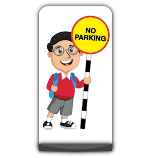 School Kid Flat Panel Pavement Sign -  Liam  - No Parking - Red Uniform