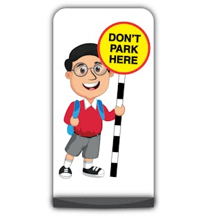School Kid Flat Panel Pavement Sign -  Liam  - Don’t Park Here - Red Uniform
