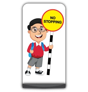 School Kid Flat Panel Pavement Sign -  Liam  - No Stopping - Red Uniform