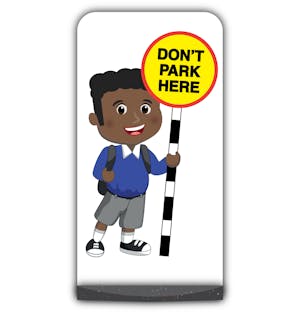 School Kid Flat Panel Pavement Sign - Toby  - Don’t Park Here - Blue Uniform