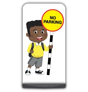 School Kid Flat Panel Pavement Sign - Toby  - No Parking - Yellow Uniform