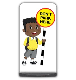 School Kid Flat Panel Pavement Sign - Toby  - Don’t Park Here - Yellow Uniform