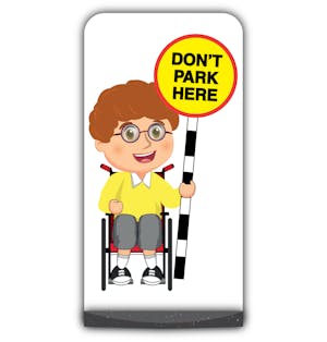 School Kid Flat Panel Pavement Sign - Ben  - Don’t Park Here - Yellow Uniform