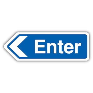 Enter Arrow Left - Shaped Sign