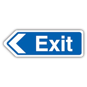Exit Arrow Left - Shaped Sign