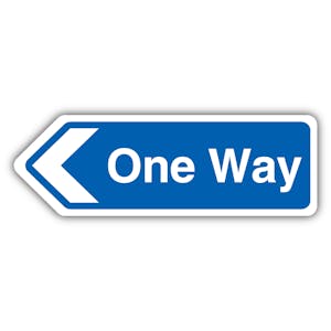 One Way Arrow Left - Shaped Sign