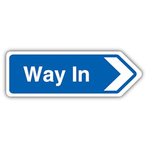 Way In Arrow Right - Shaped Sign