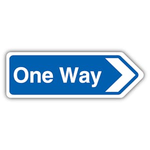 One Way Arrow Right - Shaped Sign