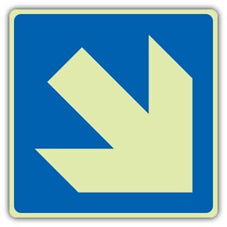 Photoluminescent Arrow Down Right Symbol