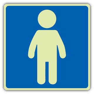 Photoluminescent Boys Toilet Symbol