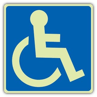 Photoluminescent Disabled Toilet Symbol