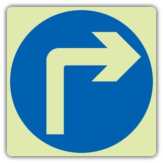 GloReflect Traffic Mandatory Circle Arrow Curved Right