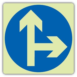 GloReflect Traffic Mandatory Circle Arrow Up And Right