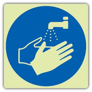 Photoluminescent Wash Your Hands Symbol