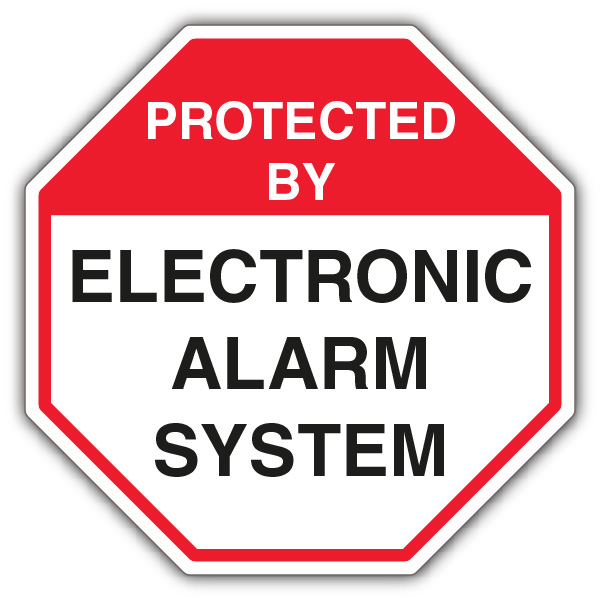 Protected By Electronic Alarm System - Site Safety Warning - Octagon ...